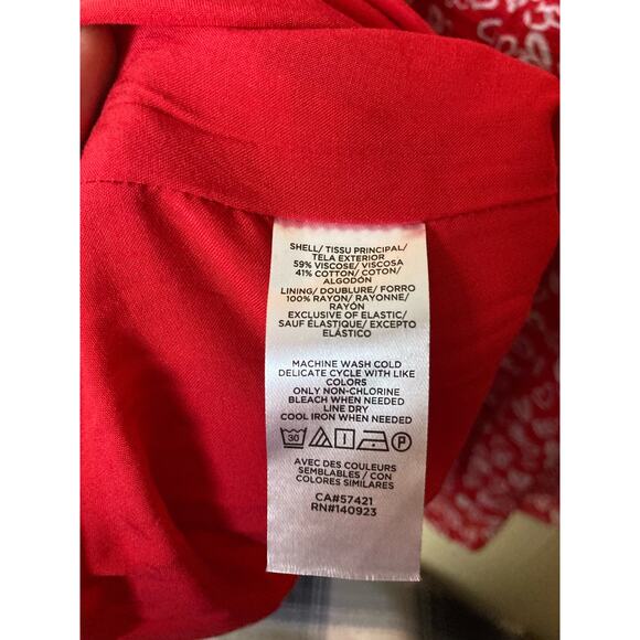 NWT Loft Red Blouse with Hearts Size 10 - Picture 7 of 9